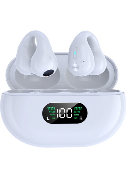 Tws Q80 Kablosuz Kulaklık Bluetooth 5.3 Kemik Iletimli Kulaklık Kulak Klipsi Tasarım Dokunmatik Kontrol LED Kulakiçi Spor Kulaklıklar (Yurt Dışından)