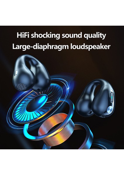 Tws Q80 Kablosuz Kulaklık Bluetooth 5.3 Kemik Iletimli Kulaklık Kulak Klipsi Tasarım Dokunmatik Kontrol LED Kulakiçi Spor Kulaklıklar (Yurt Dışından) fiyatları