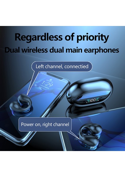 Tws Q80 Kablosuz Kulaklık Bluetooth 5.3 Kemik Iletimli Kulaklık Kulak Klipsi Tasarım Dokunmatik Kontrol LED Kulakiçi Spor Kulaklıklar (Yurt Dışından) fırsatları