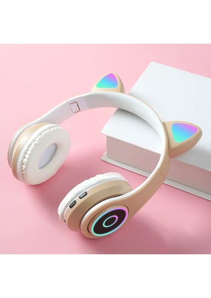 Bluetooth 5.0 Kulaklık Büyük Kedi Kulak Oyun Kulaklık Kablolu Kulaklık Oyun Spor Hifi Spor Kulaklıklar Blutooth Kablosuz Kulaklık (Yurt Dışından)