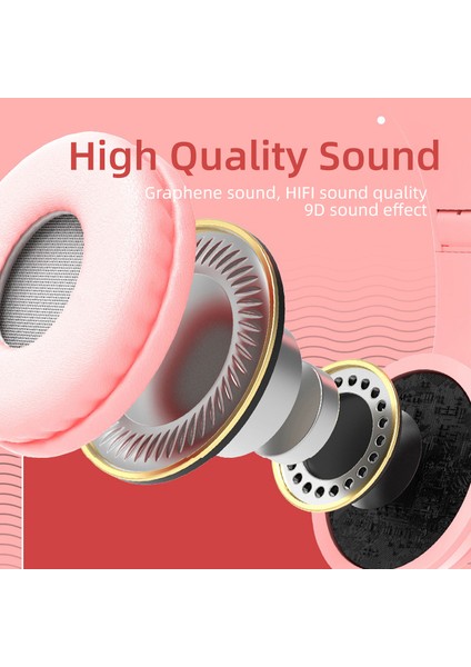 P47M Kulaklık Bluetooth Kablosuz Kulaklıklar Kedi Kulak Kız Kulaklık Oyun Pc Için Tws Müzik Kulakiçi Işitme Cihazı Mic ile Handfree (Yurt Dışından)