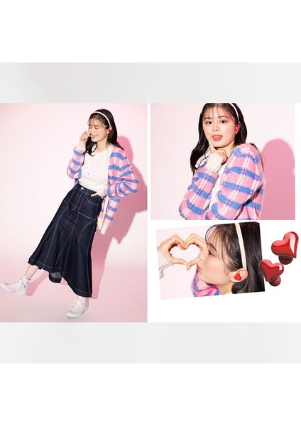 Heartbuds Kablosuz Kulaklık Tws Kulakiçi Bluetooth Kulaklık Kalp Tomurcukları Kadın Moda Pembe Oyun Öğrenci Kulaklık Kız Hediye (Yurt Dışından)