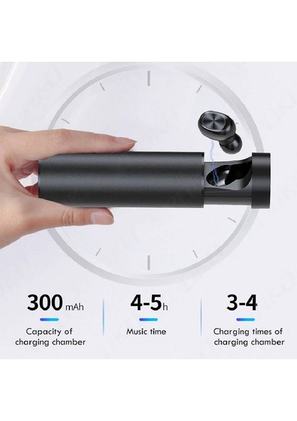 Çekilebilir B9 Kablosuz Bluetooth Kulaklık Binaural Kulak Içi Tws Metal Mat Ipx6 Su Geçirmez Dokunmatik 9d Ses LED Akıllı Dijital Ekran (Yurt Dışından)