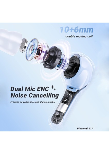 T8 Tws LED Dijital Ekran ile Bluetooth Kulaklık Hifi Enc Bt 5.3 Xiaomi Huawei iPhone Için Kablosuz Kulak Kulaklık Kulaklık (Yurt Dışından) modelleri