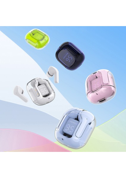 BT30 Tws Kablosuz Kulaklıklar Hifi Bluetooth 5.3 Kulaklık Enc Gürültü Azaltma Mikrofonlu Kulaklık Şeffaf Oyun Kulakiçi Yeni (Yurt Dışından)