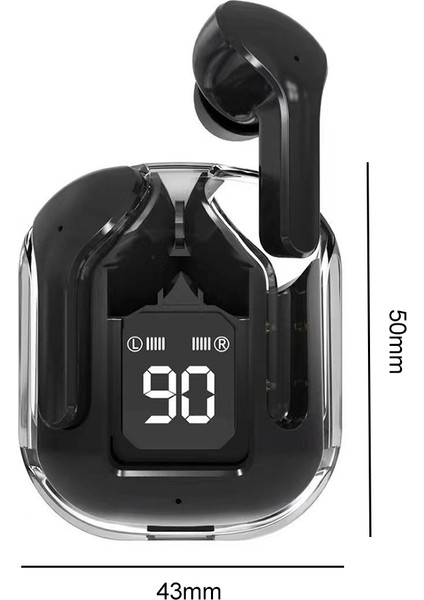 BT30 Tws Kablosuz Kulaklıklar Hifi Bluetooth 5.3 Kulaklık Enc Gürültü Azaltma Mikrofonlu Kulaklık Şeffaf Oyun Kulakiçi Yeni (Yurt Dışından)