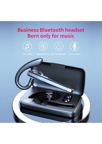 Bluetooth Kulaklık 5.1 Kulaklık Stereo Ahizesiz Gürültü Önleyici Kablosuz Iş Kulaklığı Tüm Akıllı Telefonlar Için Hd Mikrofonlu (Yurt Dışından)