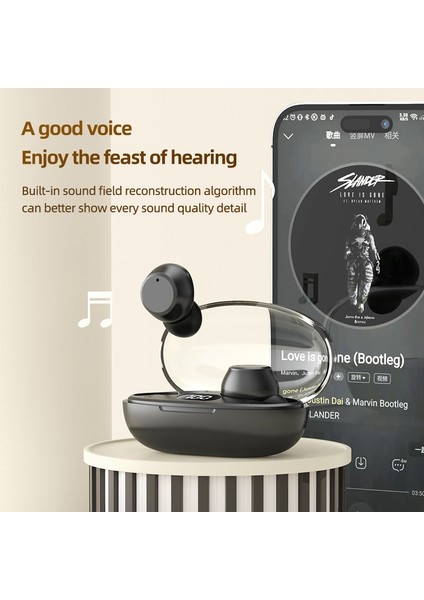 T62 Bluetooth Kulaklık Dokunmatik Kontrol Kablosuz Kulaklıklar Kulakiçi V5.3 Kulaklık Dijital Ekran ile Cep Telefonu Için Su Geçirmez (Yurt Dışından) modelleri
