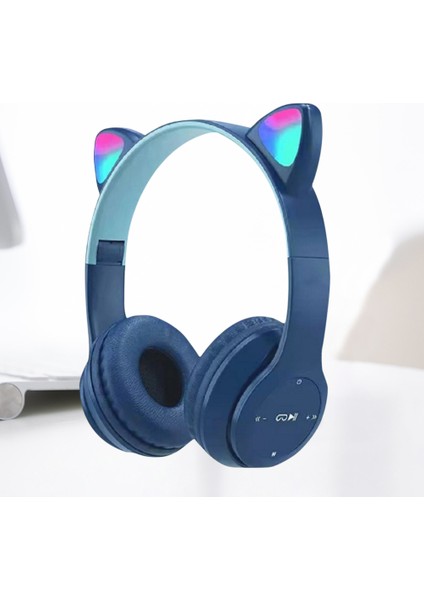 Kablosuz Bluetooth Kulaklık Kedi Kulak Oyun Kulaklığı Glow Işık Kask Sevimli Spor Müzik Kulaklık Çocuklar Için Kız Hediyeler (Yurt Dışından)