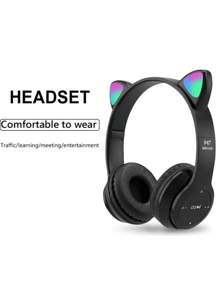 Kablosuz Bluetooth Kulaklık Kedi Kulak Oyun Kulaklığı Glow Işık Kask Sevimli Spor Müzik Kulaklık Çocuklar Için Kız Hediyeler (Yurt Dışından) indirimleri