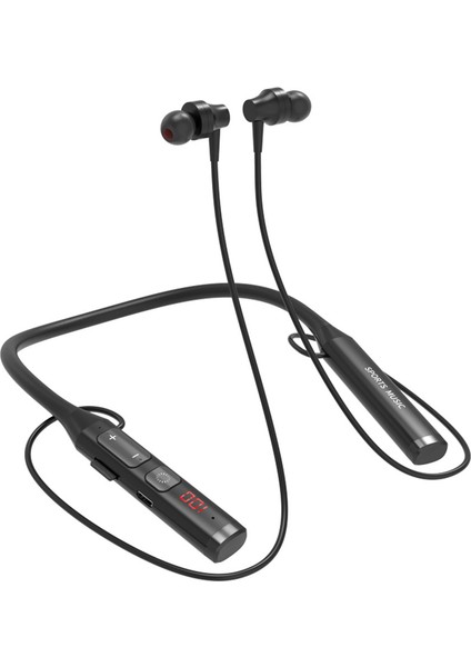 Kablosuz Kulaklık Bluetooth 5.0 Kulaklık Hifi 9d Stereo Boyun Asılı Spor Kulaklık Desteği Bluetooth Tf Kart Fm Ses Çalma (Yurt Dışından)