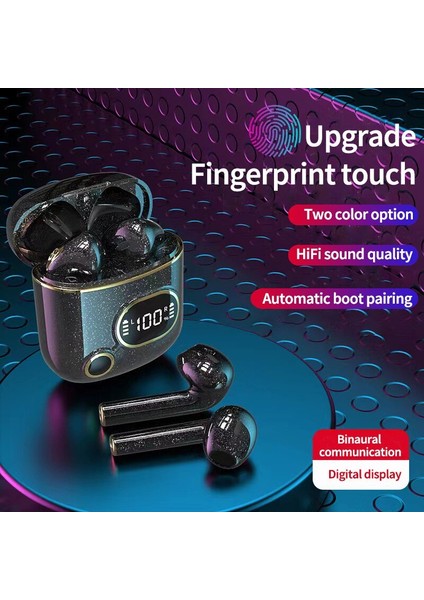 X25 Dijital Ekran 5.2 Bluetooth Kulaklık Kablosuz Bluetooth Kulaklık Binaural Akıllı Inear Tws Dokunmatik Spor Ses Kulak Tıkacı (Yurt Dışından)