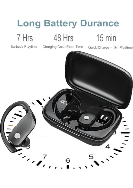 Nvahva Bluetooth Kulaklıklar Gerçek Kablosuz Kulaklık Kulak Kancası Spor Kulaklıklar Tws Bas Oyun Mikrofonlu Kulaklık Ipx5 Su Geçirmez (Yurt Dışından) indirimleri
