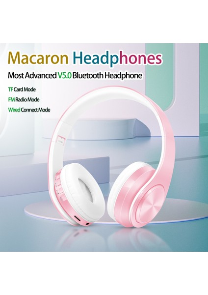 Macaron Stereo Kulaklık Bluetooth Kulaklık Kulaklık Kablosuz Handsfree Evrensel Iphone Huawei Xiaomi Samsumg Için Yeni Yıl Hediyesi (Yurt Dışından)