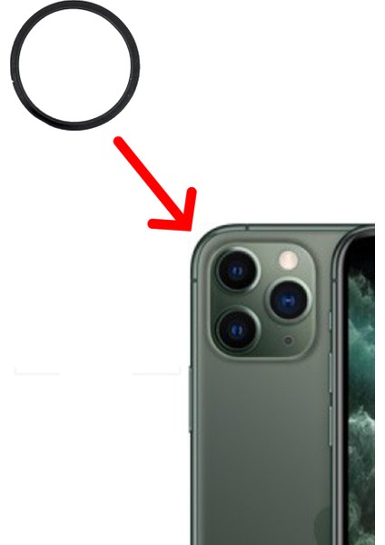Iphone 11 Pro Max Sıvı ve Toza Dayanıklı Arka Kamera Halkası