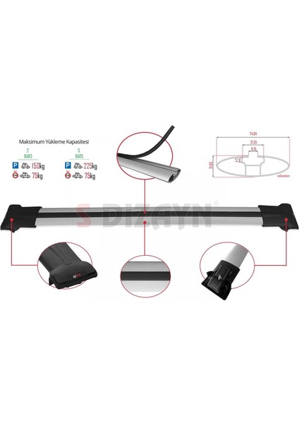Renault Duster (Hs) 2010-2013 Fly Model Gri Ara Atkı A+Kalite modelleri