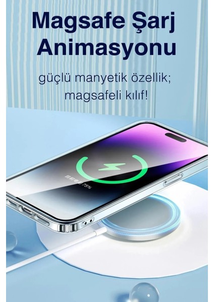 Dark Apple iPhone 14 Pro  Uyumlu Gradyan Renkli Magsafe Kılıf Siyah