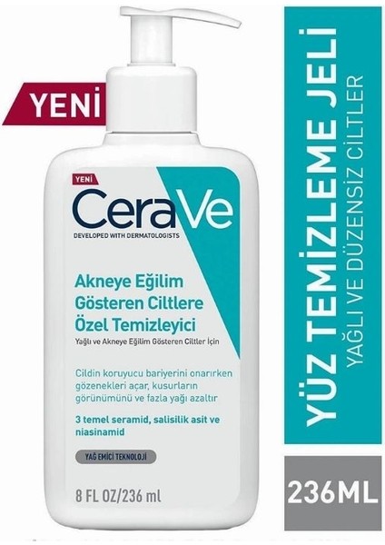 Akneye Eğilim Gösteren Ciltler Için Özel Temizleyici 236ml + Yüz Bakım Jeli 40ml + Retinol Serum 30 Ml fırsatları