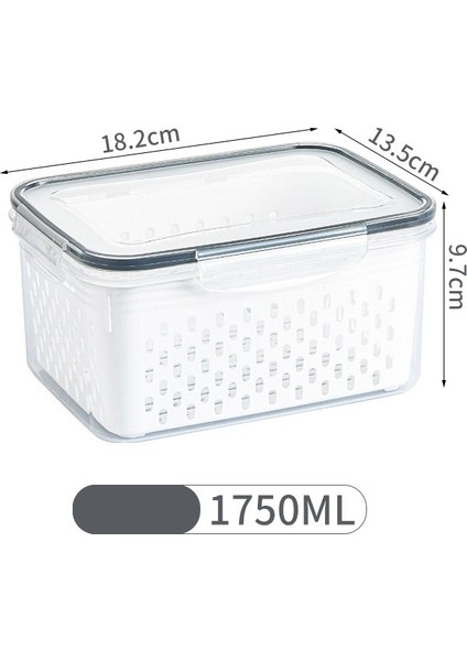 Mutfak Gıda Mühürlü Taze Tutma Kutusu, Meyve ve Sebze Boşaltma Plastik Kapaklı Saklama Kutusu (Yurt Dışından)