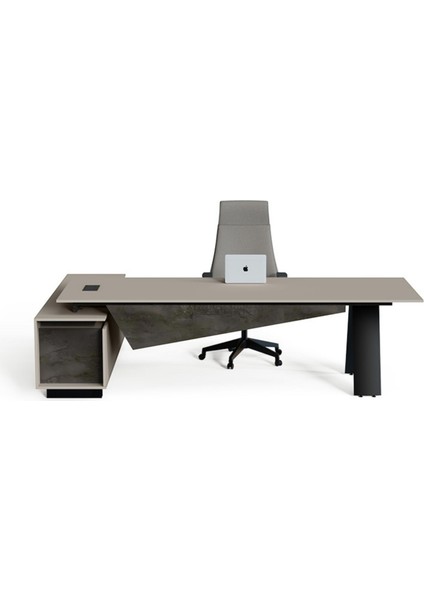 Balance 260 cm Sol Etajerli Yönetici Siyah Çalışma Ofis Masa Takım (Irony/kül Grisi) modelleri