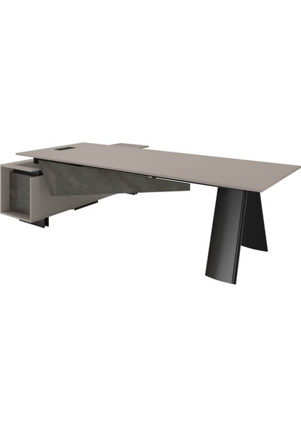 Balance 260 cm Sol Etajerli Yönetici Siyah Çalışma Ofis Masa Takım (Irony/kül Grisi) fırsatları