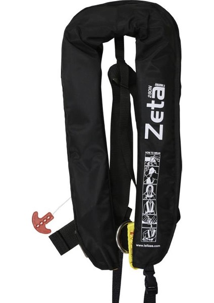 Zeta Work Vest.çalışma Yeleğı.otomatık.yetişkin 290N,ISO 12402-2, Dayanıklı Kırmızı Pvc Dış Kap.