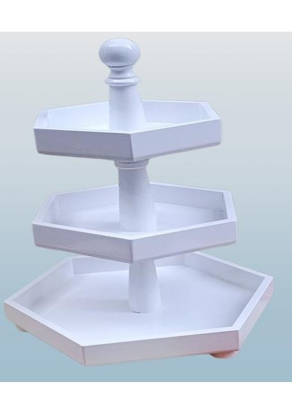 Dekoratif Sunumluk Kuruyemişlik Ahşap Mdf Parlak Beyaz