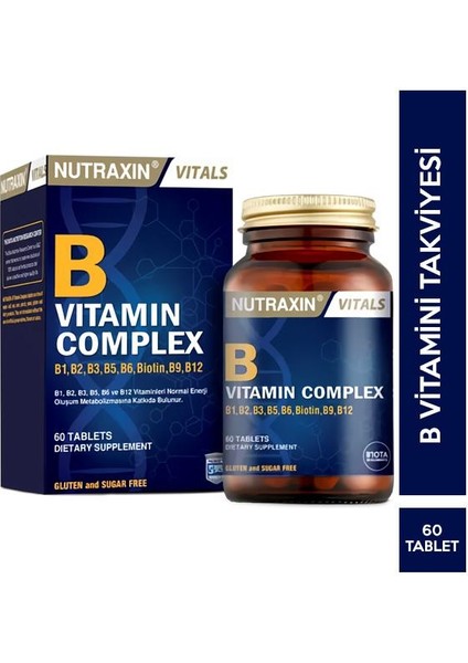 Nutraxin B Vitamin Complex 60 Tablet B Vitamini Takviyesi