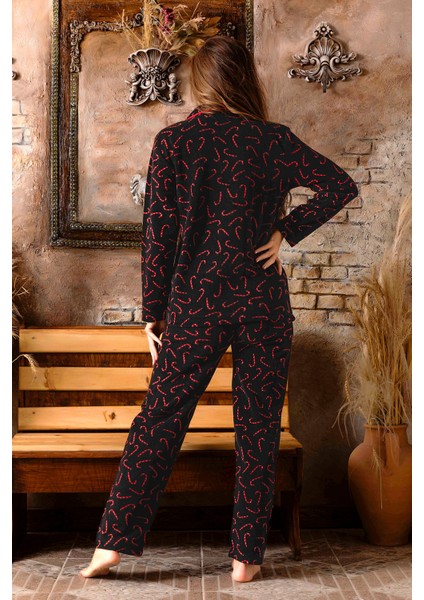 Kadın Kışlık Welsoft Peluş Polar Düğmeli Pijama Takımı modelleri