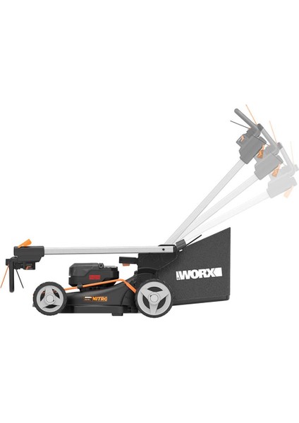 WG749E 40VOLT 4.0AH. Liıon 46CM Profesyonel Kömürsüz Şarjlı Çim Biçme