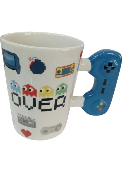 Game Over Joystick Kulplu Seramik Hediyelik Kupa Bardak Gamer Mug