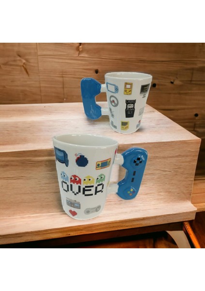 Game Over Joystick Kulplu Seramik Hediyelik Kupa Bardak Gamer Mug