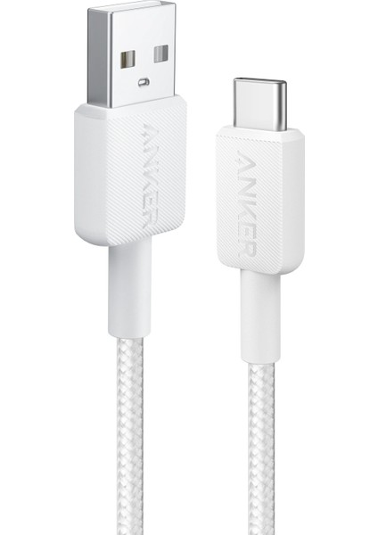 322 USB-C to USB-A 1.8m Şarj/Data Kablosu - Beyaz - 30W Güç Destekli - A81H6 (Anker Türkiye Garantili)