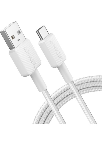 322 USB-C to USB-A 1.8m Şarj/Data Kablosu - Beyaz - 30W Güç Destekli - A81H6 (Anker Türkiye Garantili)