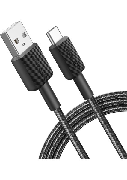 322 USB-C to USB-A 1.8m Şarj/Data Kablosu - Siyah - 30W Güç Destekli - A81H6 (Anker Türkiye Garantili)