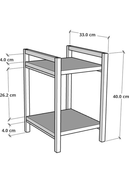 Furnature Design Metal Ahşap Dekoratif Çok Amaçlı Raf 2 Katlı Banyo Mutfak Rafı Çiçeklik Organizer Beyaz