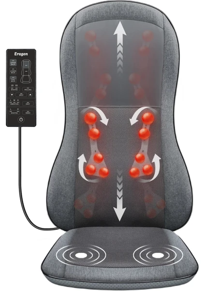 ERG-784 Shiatsu 2d ve 3D Ovmalı Isıtmalı Masaj Koltuğu Minderi Masaj Aleti