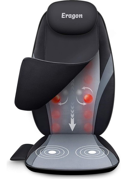 ERG-782 Shiatsu Ovmalı Isıtmalı Masaj Koltuğu Minderi Masaj Aleti