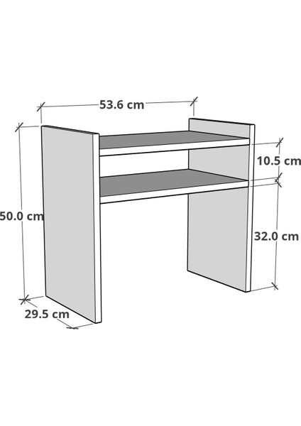 Furnature Design Tezgah Üstü Mikrodalga Fırın Rafı Mutfak Organizer Beyaz