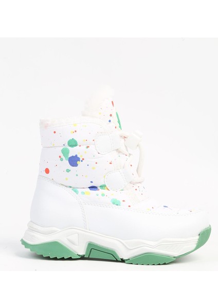 BN-50050 - 3256 Beyaz Yeşil -Çocuk Bot