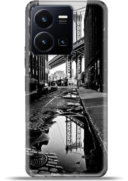 Vivo Y22S Kılıf Esnek Silikon Kamera Koruma 4K Desenli Özel Tasarım - Manhattan Bridge