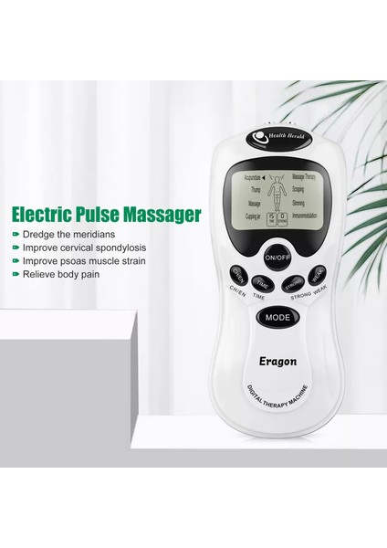 ERG-302 Pulse Dijital Elektronik Masaj Aleti Terapi Fizik Tedavi Tens Cihazı