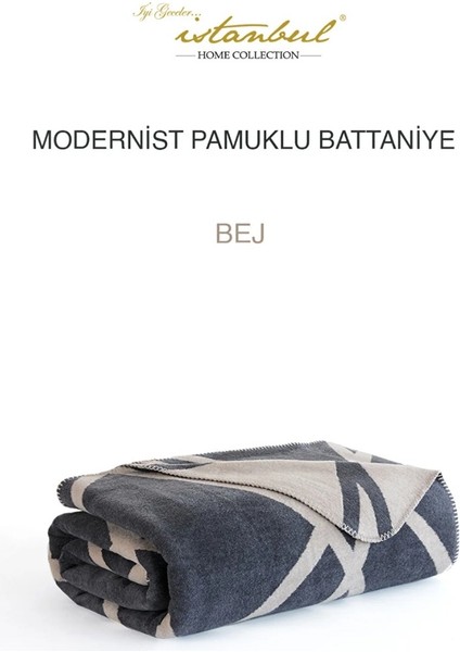 Modernist Çift Kişilik Pamuklu Battaniye