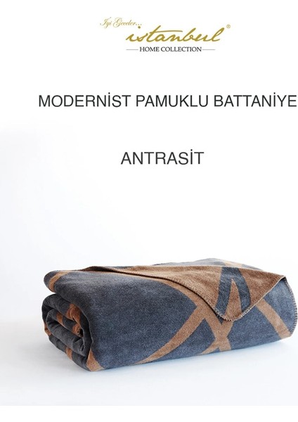 Modernist Çift Kişilik Pamuklu Battaniye