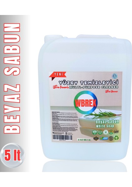 Kıvamlı Yüzey Temizleyici Parke Ahşap ve Tüm Yüzeyler -Beyaz Sabun Kokusu-5 lt