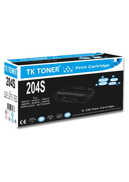 Samsung MLT-D204S Muadil Toner M3385 M3875 M4025 M4075