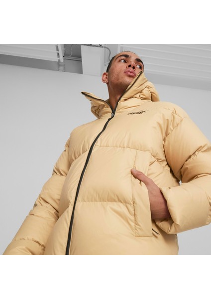 Erkek Sand Dune Puma Hooded Ultra Down Puffer Jacket Bej Erkek Kapüşonlu Şişme Mont