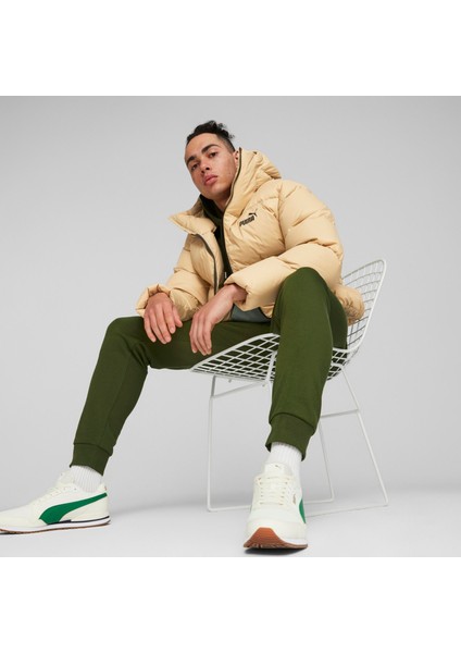 Erkek Sand Dune Puma Hooded Ultra Down Puffer Jacket Bej Erkek Kapüşonlu Şişme Mont