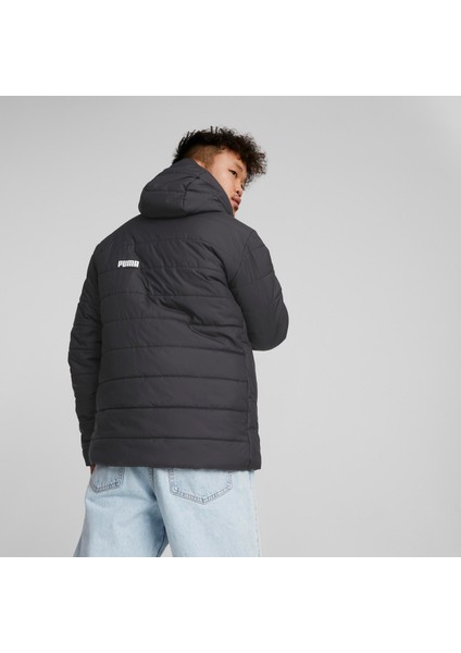 Erkek Puma Black Puma Ess Hooded Padded Jacket Siyah Erkek Kapüşonlu Mont