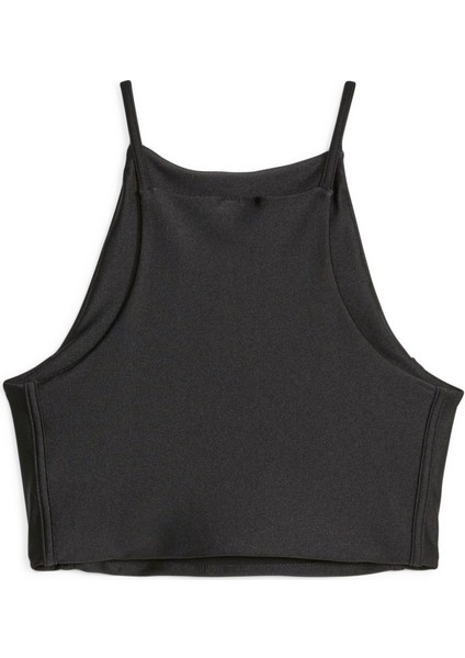 Kadın Puma Black Puma T7 Shiny Crop Top Siyah Kadın T-Shirt